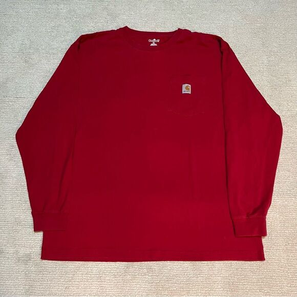 Red Carhartt Long Sleeve T Shirt - Picture 1 of 5